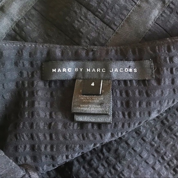 MARC BY MARC JACOBS Black Textured Silk Strapless Cocktail Dress - Picture 8 of 8